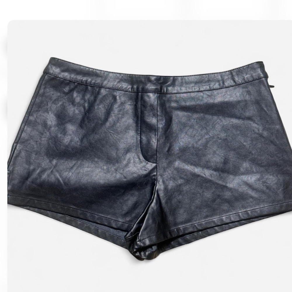 Victoria's Secret Black Faux Leather High-Rise Shorts